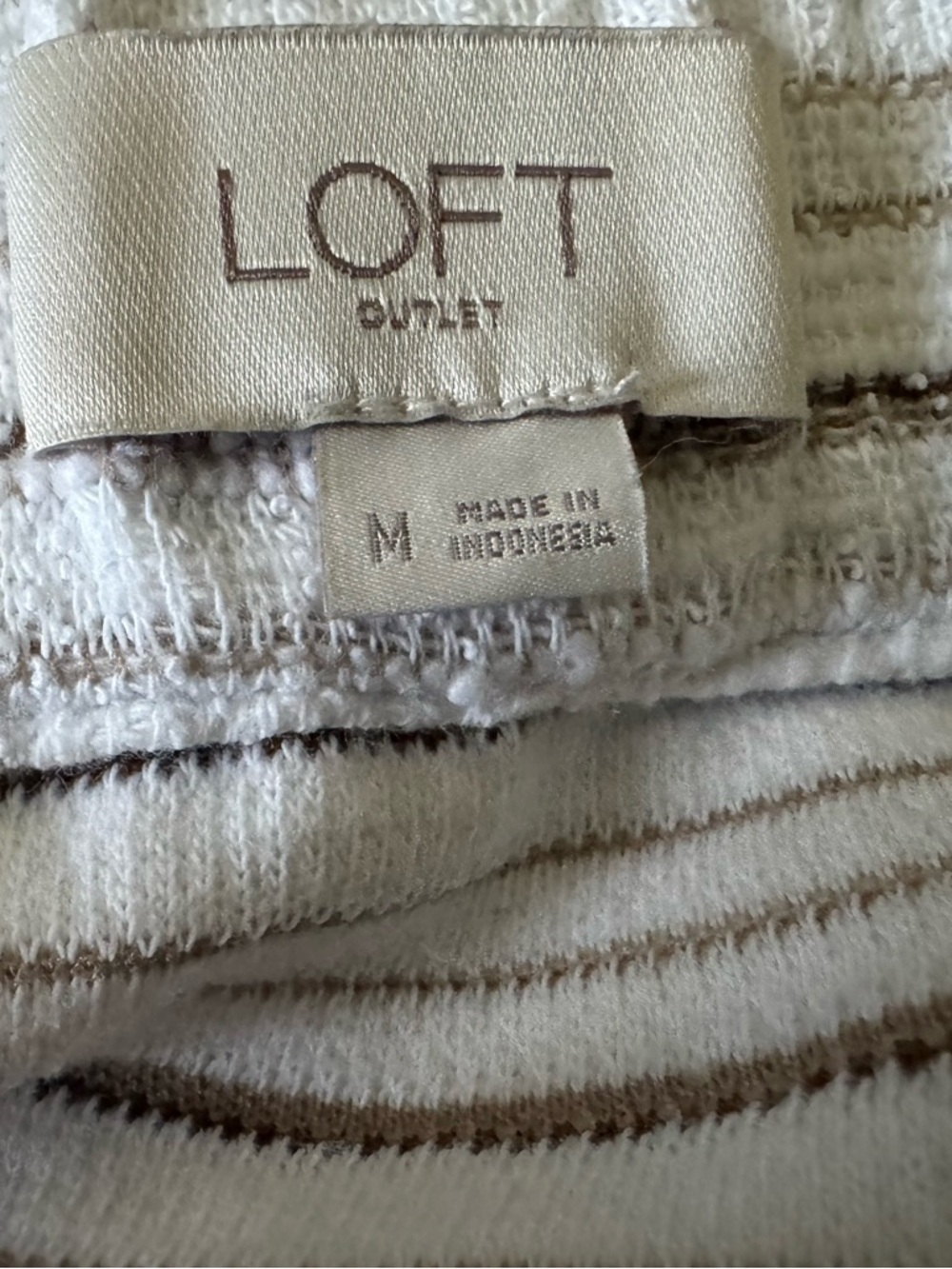 Loft Skirt Cream and Brown with Textured Drawstring Size Medium - Picture 8 of 8